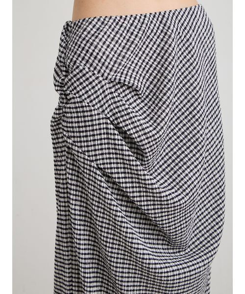 MIESROHE（ミースロエ）の「ブルーゼイージードレープスカート（スカート・レディース・ブラック/チェック/ホワイト/ライトブルー・0/1）」の17枚目の写真