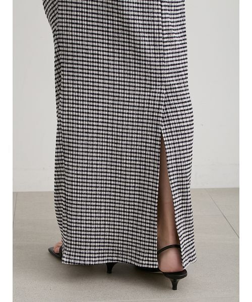 MIESROHE（ミースロエ）の「ブルーゼイージードレープスカート（スカート・レディース・ブラック/チェック/ホワイト/ライトブルー・0/1）」の18枚目の写真