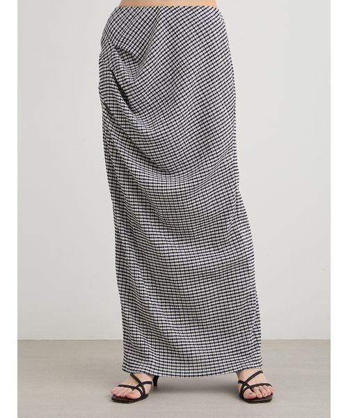 MIESROHE（ミースロエ）の「ブルーゼイージードレープスカート（スカート・レディース・ブラック/チェック/ホワイト/ライトブルー・0/1）」の20枚目の写真