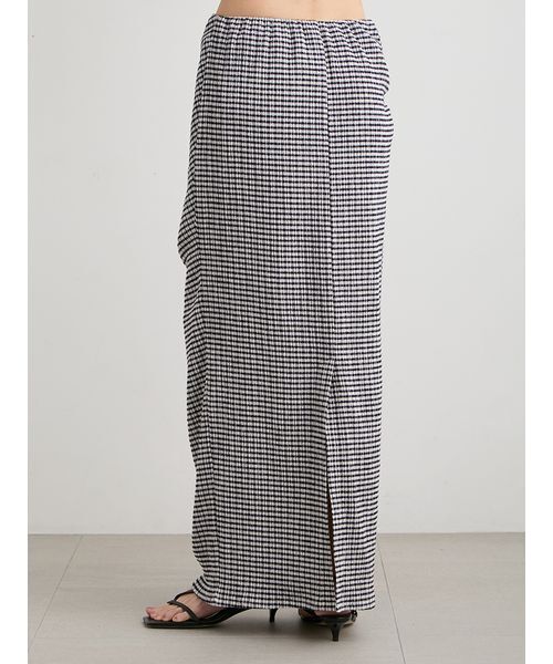 MIESROHE（ミースロエ）の「ブルーゼイージードレープスカート（スカート・レディース・ブラック/チェック/ホワイト/ライトブルー・0/1）」の21枚目の写真