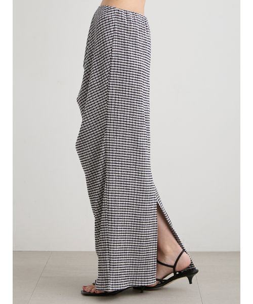 MIESROHE（ミースロエ）の「ブルーゼイージードレープスカート（スカート・レディース・ブラック/チェック/ホワイト/ライトブルー・0/1）」の22枚目の写真