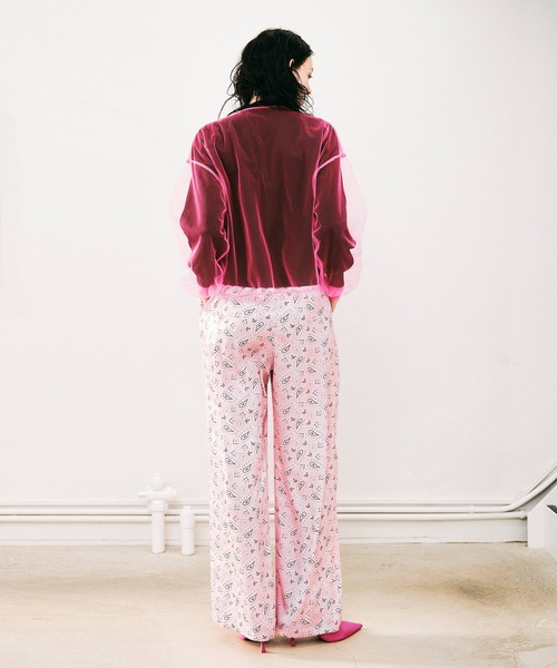 NOISE MAKER（ノイズメーカー）の「チュールレイヤードカーディガン（カーディガン/ボレロ・レディース・ベージュ系その他/ブラック×ピンク/ネイビー系・FREE）」の6枚目の写真