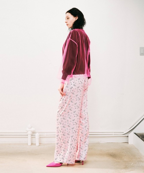 NOISE MAKER（ノイズメーカー）の「チュールレイヤードカーディガン（カーディガン/ボレロ・レディース・ベージュ系その他/ブラック×ピンク/ネイビー系・FREE）」の4枚目の写真