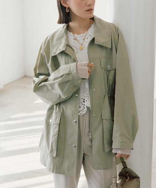 RIVE DROITE(リヴドロワ)の「【セットアップ対応可】スタンドワークジャケット(ブルゾン・レディース・ブラウン/カーキ・FREE)」の2枚目の写真