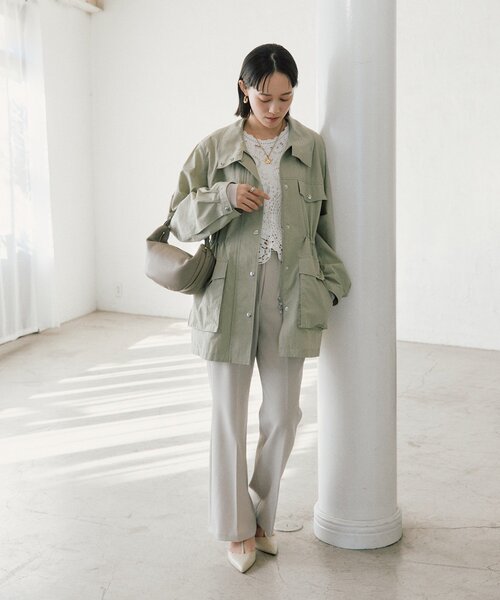 RIVE DROITE(リヴドロワ)の「【セットアップ対応可】スタンドワークジャケット(ブルゾン・レディース・ブラウン/カーキ・FREE)」の14枚目の写真