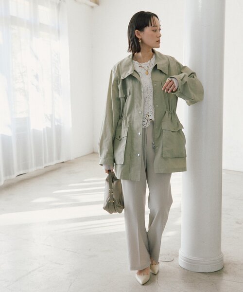 RIVE DROITE(リヴドロワ)の「【セットアップ対応可】スタンドワークジャケット(ブルゾン・レディース・ブラウン/カーキ・FREE)」の15枚目の写真