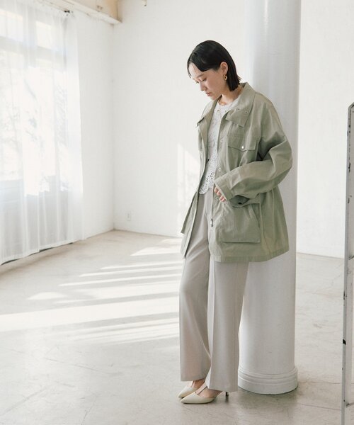 RIVE DROITE(リヴドロワ)の「【セットアップ対応可】スタンドワークジャケット(ブルゾン・レディース・ブラウン/カーキ・FREE)」の16枚目の写真