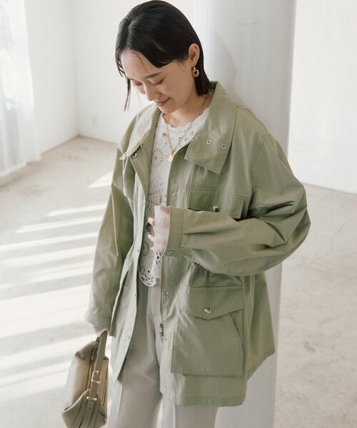 RIVE DROITE(リヴドロワ)の「【セットアップ対応可】スタンドワークジャケット(ブルゾン・レディース・ブラウン/カーキ・FREE)」の19枚目の写真