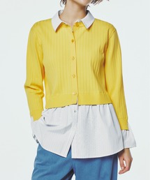 STRAWBERRY-FIELDS | アデルポリー_シャツレイヤード風ニットカーディガン(カーディガン/ボレロ)