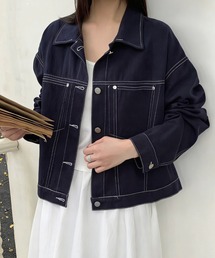 GEMEDA（ジェメダ）の「【26春新作】ステッチデザインボックスジャケット（デニムジャケット）」