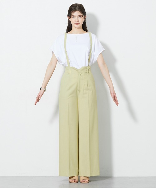 slattgir(スラットジール)の「高身長 【スラモコラボ企画】サスペンダー付ハイウエストワイドパンツ(トールサイズ)(その他パンツ・レディース・ブラック/イエロー系その他・TM/TLL/TL/T3L)」の12枚目の写真