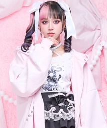 AVENCHUMU（アバンチュウム）の「ValentineBunny print lace frame t-shirt（Tシャツ/カットソー）」