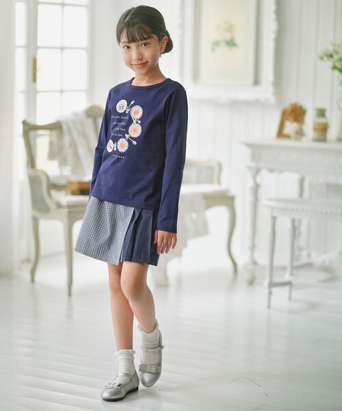 組曲(クミキョク)の「【150-170㎝】 チェックプリーツ キュロット(その他パンツ・キッズ・サックスブルー系3/グリーン系3・150/160/170)」の3枚目の写真