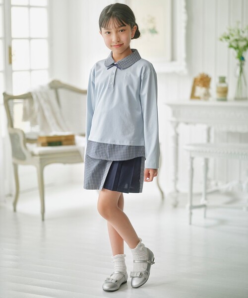 組曲(クミキョク)の「【150-170㎝】 チェックプリーツ キュロット(その他パンツ・キッズ・サックスブルー系3/グリーン系3・150/160/170)」の5枚目の写真
