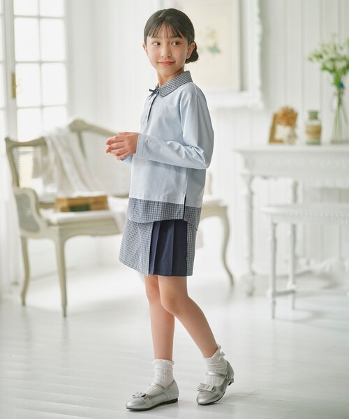 組曲(クミキョク)の「【150-170㎝】 チェックプリーツ キュロット(その他パンツ・キッズ・サックスブルー系3/グリーン系3・150/160/170)」の6枚目の写真