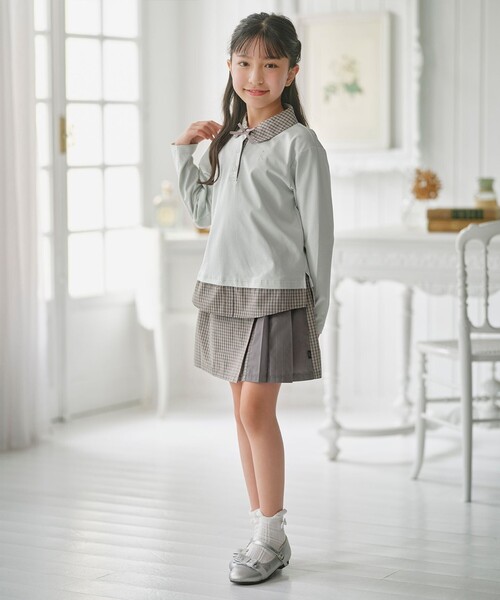 組曲(クミキョク)の「【150-170㎝】 チェックプリーツ キュロット(その他パンツ・キッズ・サックスブルー系3/グリーン系3・150/160/170)」の8枚目の写真