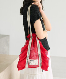 BROWN THEATRE PRODUCTS（ブラウンシアタープロダクツ）の「BROWN THEATRE PRODUCTS × FREAK'S STORE/ブラウン シアタープロダクツ 別注 メッシュフリルシューズバッグ/シアー トートバッグ（トートバッグ）」