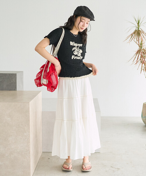 FREAK'S STORE（フリークスストア）の「BROWN THEATRE PRODUCTS × FREAK'S STORE/ブラウン シアタープロダクツ 別注 メッシュフリルシューズバッグ/シアー トートバッグ（トートバッグ・レディース・ナチュラル/グレー/ブルー/ブラック/レッド・ONE SIZE）」の14枚目の写真