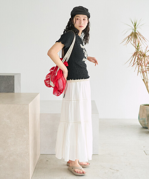 FREAK'S STORE（フリークスストア）の「BROWN THEATRE PRODUCTS × FREAK'S STORE/ブラウン シアタープロダクツ 別注 メッシュフリルシューズバッグ/シアー トートバッグ（トートバッグ・レディース・ナチュラル/グレー/ブルー/ブラック/レッド・ONE SIZE）」の15枚目の写真