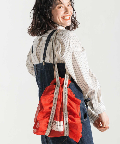 FREAK'S STORE（フリークスストア）の「BROWN THEATRE PRODUCTS × FREAK'S STORE/ブラウン シアタープロダクツ 別注 メッシュフリルシューズバッグ/シアー トートバッグ（トートバッグ・レディース・ナチュラル/グレー/ブルー/ブラック/レッド・ONE SIZE）」の18枚目の写真