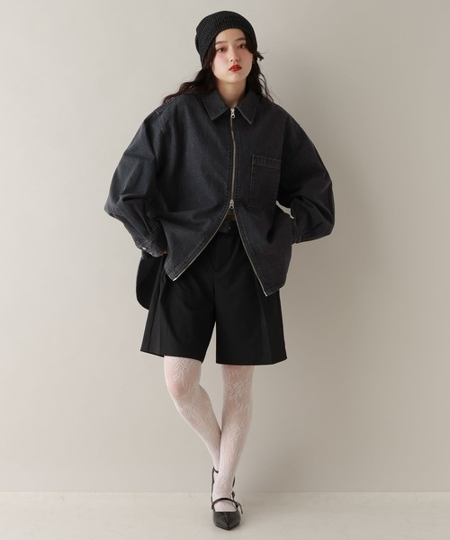 RAGEBLUE（レイジブルー）の「Wジップ/デニムルーズシャツ（シャツ/ブラウス・レディース・ブラック/ホワイト/ピンク・FREE）」の19枚目の写真