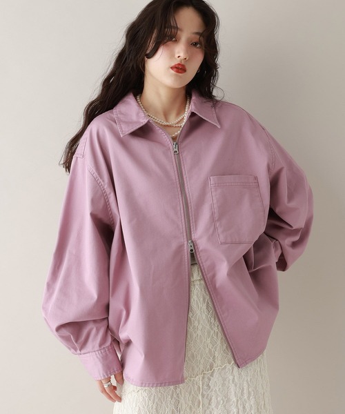 RAGEBLUE（レイジブルー）の「Wジップ/デニムルーズシャツ（シャツ/ブラウス・レディース・ブラック/ホワイト/ピンク・FREE）」の13枚目の写真