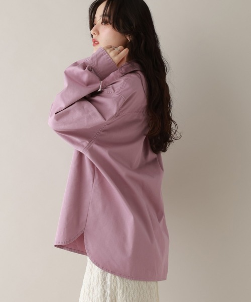 RAGEBLUE（レイジブルー）の「Wジップ/デニムルーズシャツ（シャツ/ブラウス・レディース・ブラック/ホワイト/ピンク・FREE）」の14枚目の写真