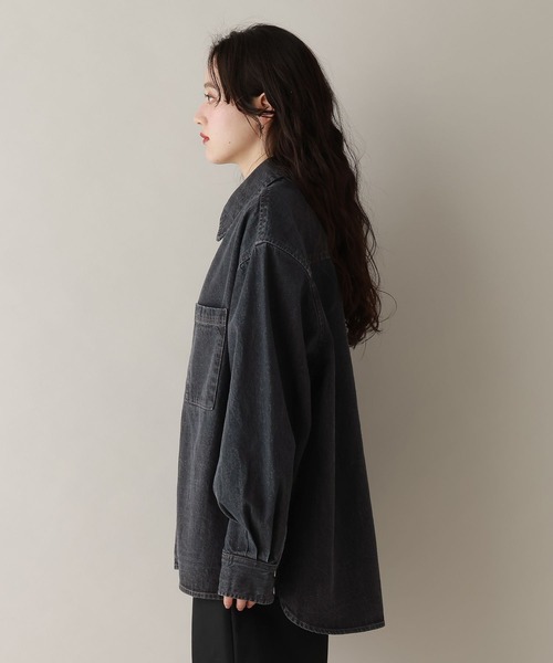 RAGEBLUE（レイジブルー）の「Wジップ/デニムルーズシャツ（シャツ/ブラウス・レディース・ブラック/ホワイト/ピンク・FREE）」の15枚目の写真