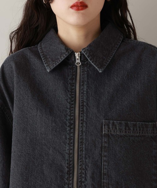 RAGEBLUE（レイジブルー）の「Wジップ/デニムルーズシャツ（シャツ/ブラウス・レディース・ブラック/ホワイト/ピンク・FREE）」の7枚目の写真