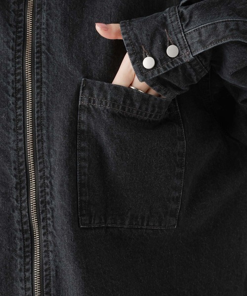 RAGEBLUE（レイジブルー）の「Wジップ/デニムルーズシャツ（シャツ/ブラウス・レディース・ブラック/ホワイト/ピンク・FREE）」の8枚目の写真