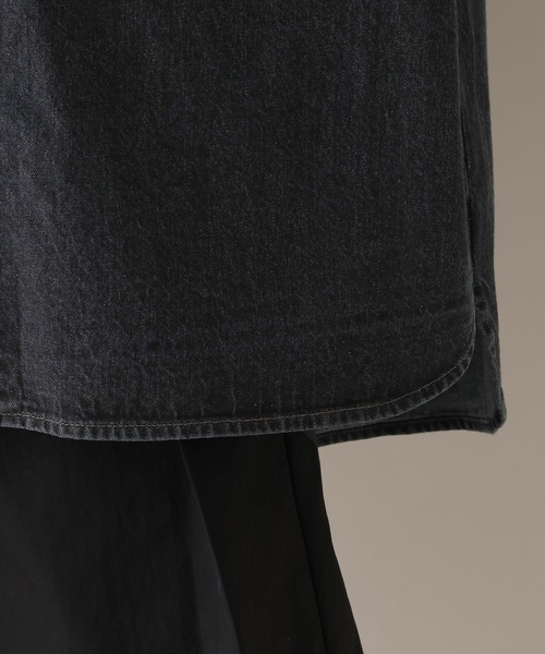 RAGEBLUE（レイジブルー）の「Wジップ/デニムルーズシャツ（シャツ/ブラウス・レディース・ブラック/ホワイト/ピンク・FREE）」の10枚目の写真