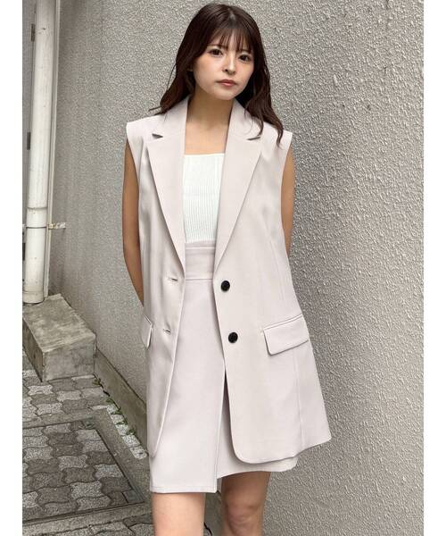 MURUA（ムルーア）の「スクエアキーネックリブニットタンク　夏服（タンクトップ・レディース・ブラック/ホワイト/オレンジ/ブルー・FREE）」の12枚目の写真