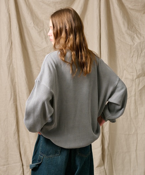 HENRY NECK PIGMENT WAFFLE LONG TEE / ヘンリーネックピグメント