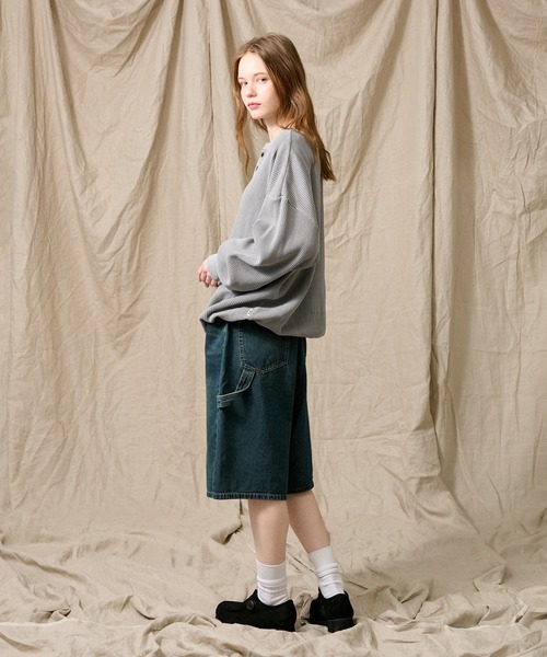 WETTEMPT（ウィテンプト）の「HENRY NECK PIGMENT WAFFLE LONG TEE / ヘンリーネックピグメントワッフルロンT（Tシャツ/カットソー・メンズ・グレー/チャコールグレー/ブラック/カーキ・SMALL/MEDIUM/LARGE）」の9枚目の写真