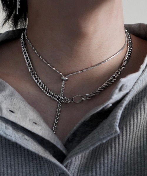 SBG（エスビー）の「インフルエンサー つぐ吉 × SBG レイヤードチェーンネックレス（ネックレス・メンズ・B/A・FREE）」の2枚目の写真