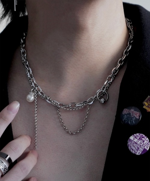 SBG（エスビー）の「インフルエンサー つぐ吉 × SBG レイヤードチェーンネックレス（ネックレス・メンズ・B/A・FREE）」の3枚目の写真