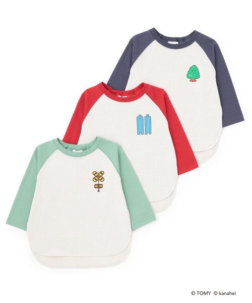 b・ROOM(ビールーム)の「【あつまれ!プラレールズ】レールズ・ジョーケーズ/ワンポイントラグランTシャツ(Tシャツ/カットソー・キッズ・グリーン系その他/レッド/ネイビー・120cm/100cm/90cm/110cm)」の10枚目の写真