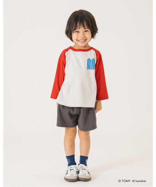 b・ROOM(ビールーム)の「【あつまれ!プラレールズ】レールズ・ジョーケーズ/ワンポイントラグランTシャツ(Tシャツ/カットソー・キッズ・グリーン系その他/レッド/ネイビー・120cm/100cm/90cm/110cm)」の7枚目の写真