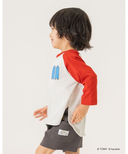 b・ROOM(ビールーム)の「【あつまれ!プラレールズ】レールズ・ジョーケーズ/ワンポイントラグランTシャツ(Tシャツ/カットソー・キッズ・グリーン系その他/レッド/ネイビー・120cm/100cm/90cm/110cm)」の8枚目の写真