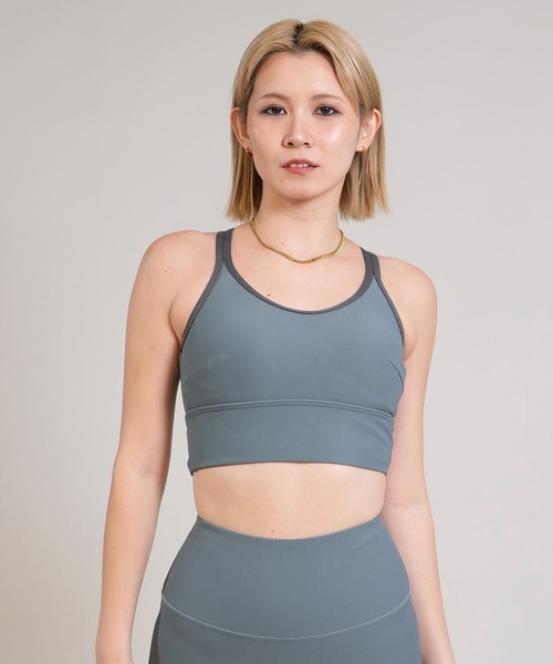 Ungrid（アングリッド）の「Ungrid/アングリッド ブラトップ リブ パイピング パット付き UVカット 水陸両用 セットアップ対応 560401 UT（タンクトップ・レディース・ブラック/ブルー・M/L）」の12枚目の写真