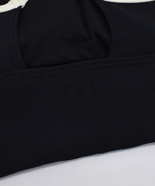 Ungrid（アングリッド）の「Ungrid/アングリッド ブラトップ リブ パイピング パット付き UVカット 水陸両用 セットアップ対応 560401 UT（タンクトップ・レディース・ブラック/ブルー・M/L）」の11枚目の写真
