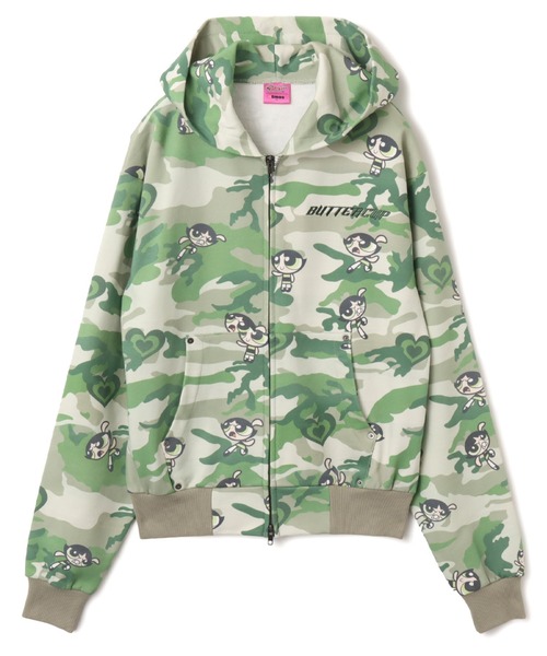 atmos pink（アトモスピンク）の「The Powerpuff Girls x atmos pink Camouflage Zip-up Hoodie / ザ パワーパフ ガールズ x アトモス ピンク カモフラージュ ジップアップ フーディ 【SP】（パーカー・レディース・ピンク/グリーン・FREE）」の2枚目の写真
