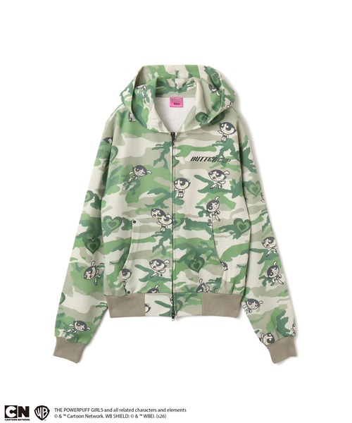 The Powerpuff Girls x atmos pink Camouflage Zip-up Hoodie / ザ