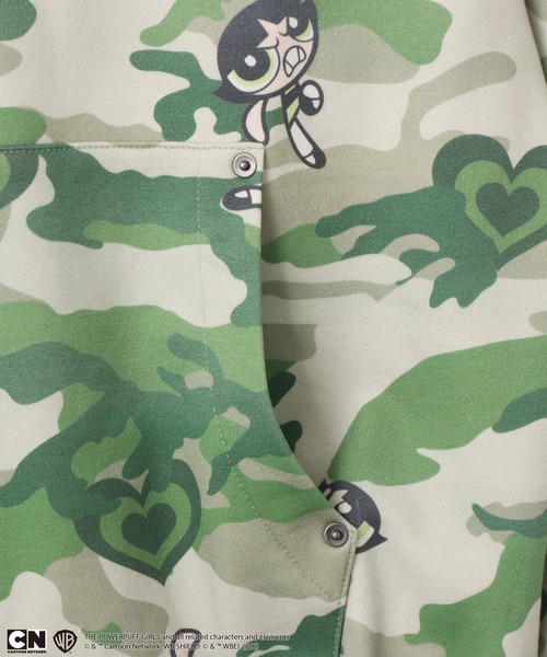 atmos pink(アトモスピンク)の「The Powerpuff Girls x atmos pink Camouflage Zip-up Hoodie / ザ パワーパフ ガールズ x アトモス ピンク カモフラージュ ジップアップ フーディ 【SP】(パーカー・レディース・ピンク/グリーン/ブルー・FREE)」の5枚目の写真