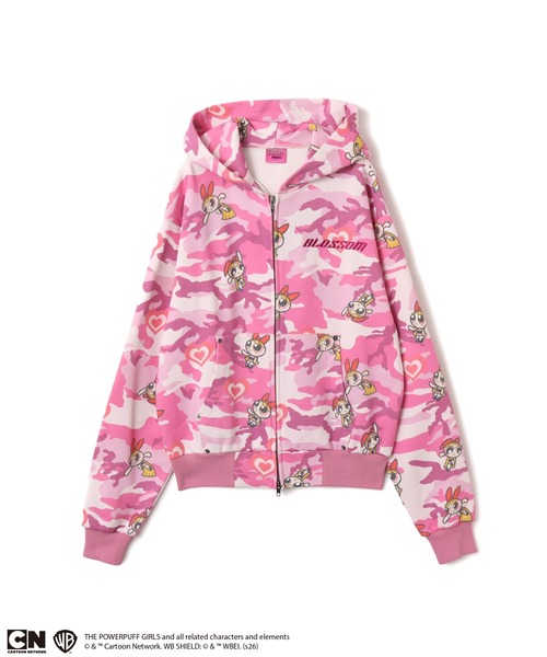 The Powerpuff Girls x atmos pink Camouflage Zip-up Hoodie / ザ