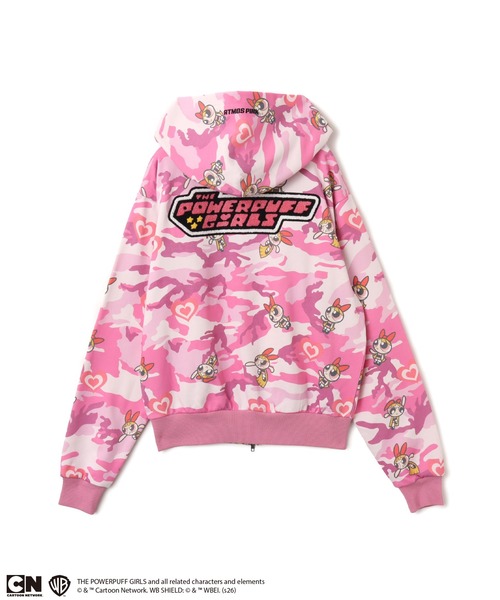 The Powerpuff Girls x atmos pink Camouflage Zip-up Hoodie / ザ