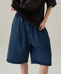 URBANAGE（アーバンエイジ）の「バミューダワンダーバンディングデニムショートパンツミッドブルー（デニムパンツ）」