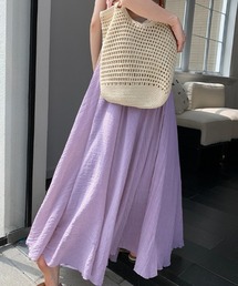 ボリュウームワッシャーフレアロングスカート