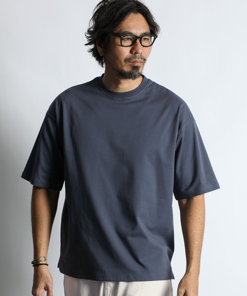 The DUFFER of ST.GEORGE（ザダファーオブセントジョージ）の「COOLMAX 2LAYERS RELAX FIT TEE：2層構造 吸水速乾クールマックス リラックス Tシャツ（Tシャツ/カットソー・メンズ・ブラック/ブルーグレー/ホワイト/ブラウン/ライトグレー・MEDIUM/SMALL/X-LARGE/LARGE）」の12枚目の写真