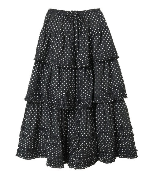 PINK HOUSE（ピンクハウス）の「フリル使いロングスカート（スカート・レディース・ブラック系/レッド系/ネイビー系/ピンク系・フリー）」の2枚目の写真